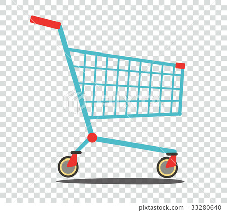 Empty supermarket shopping cart 33280640