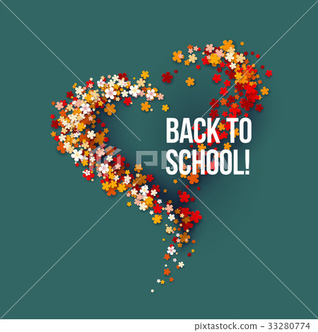 Back to School poster with frame flowers 33280774