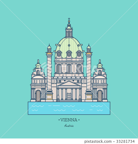 Austria illustration,Karlskirche. Travel Vienna Austria illustration,Karlskirche. Travel Vienna 33281734