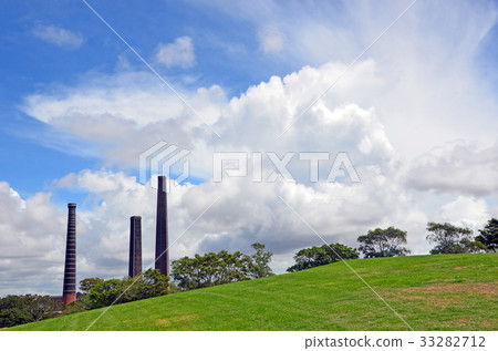 Abandoned brick works chimneys at Sydney Park Abandoned brick works chimneys at Sydney Park 33282712