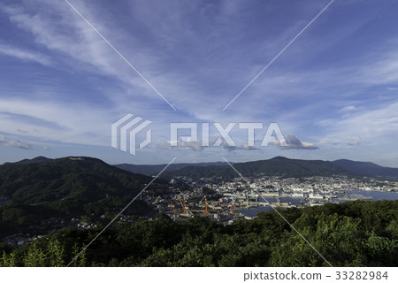 View the city of Sasebo from Ishigake Observatory on the evening of August View the city of Sasebo from Ishigake Observatory on the evening of August 33282984