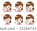 Pop young woman's expression gesture pattern 33284733