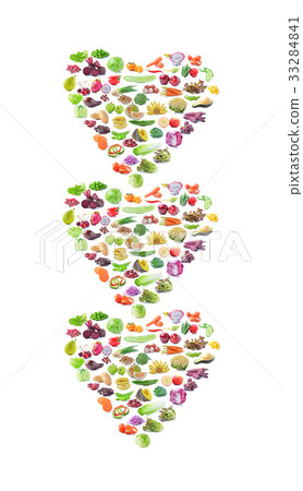 fruit and vegetable isolated on white background fruit and vegetable isolated on white background 33284841