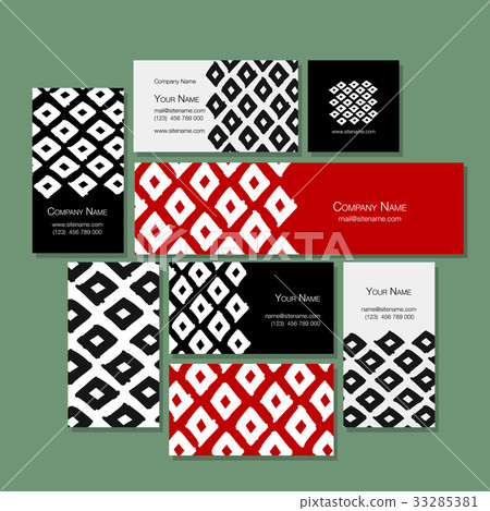 Business cards design, geometric fabric pattern Business cards design, geometric fabric pattern 33285381