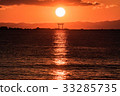 The sun sets in the Torii of the Morito coast 33285735