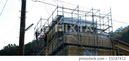 Architectural painting scaffolding curing construction 33287412