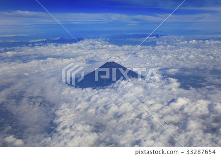 八月，夏天，富士山雲層之上 33287654