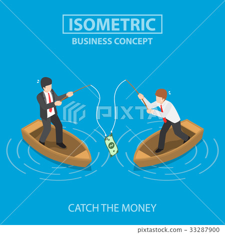Business catch dollar bill by fishing rod Business catch dollar bill by fishing rod 33287900