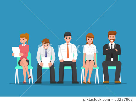 Business people waiting for job interview. Business people waiting for job interview. 33287902