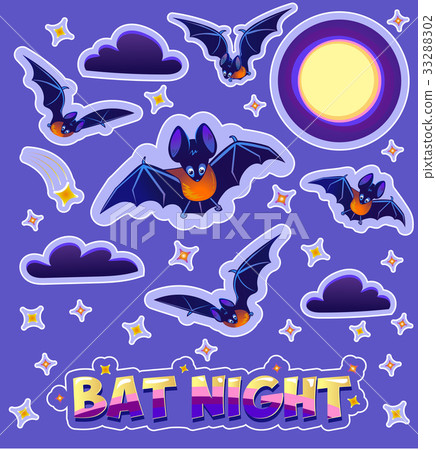 Stickers for children in the form bats 33288302