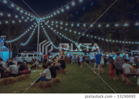 Blur night market festival in the park background 33290095