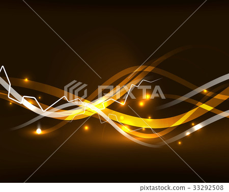 Glowing wavy lines template Glowing wavy lines template 33292508