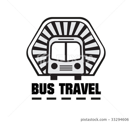 Bus trip and travel tour badge logo 33294606