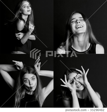 Emotional girl fooling around and enjoys life. to 33296482