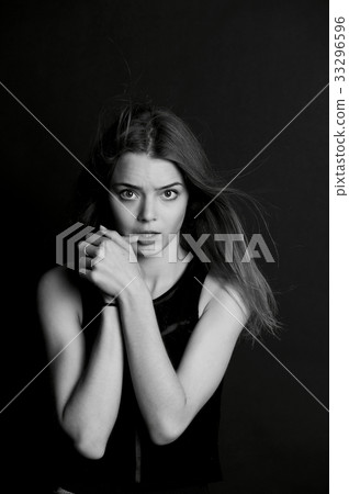 young girl with long hair. Sensual finger around young girl with long hair. Sensual finger around 33296596