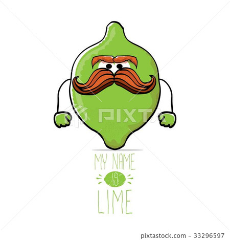 vector funny cartoon cute green lime vector funny cartoon cute green lime 33296597