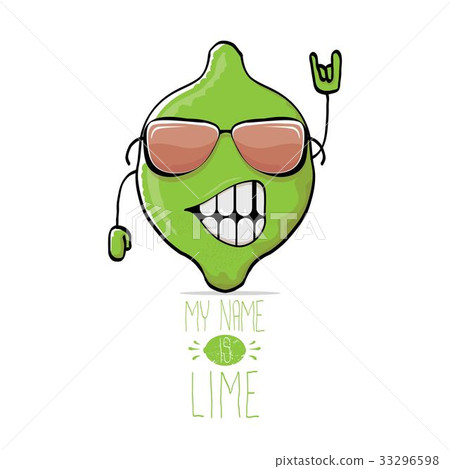 vector funny cartoon cute green lime 33296598