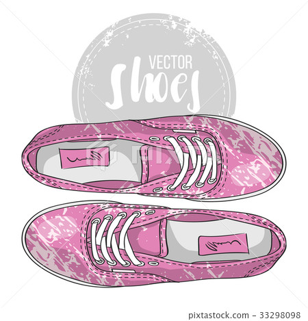 Fashion vector sketch womens shoes. 33298098