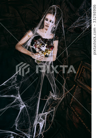 Dark woman in black Dark woman in black 33298986