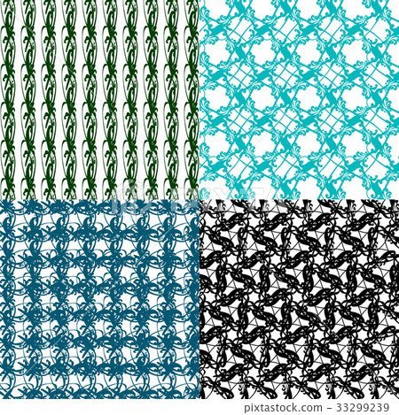 Set of  geometric pattern in op art design. Vector 33299239