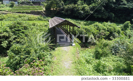 Covered bridge · aerial photography of Uchiko Town, in close contact with life 33300881