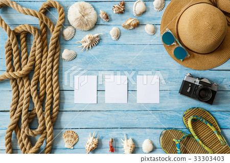 Travel tourism objects isolated top view vacation Travel tourism objects isolated top view vacation 33303403