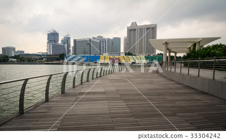 Wooden floor of Marina Bay in Singapore Wooden floor of Marina Bay in Singapore 33304242