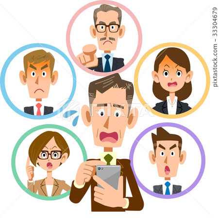 Business smartphone social network trouble puzzle 33304679