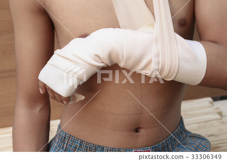 Bandage elastic. Pain and injury concept 33306349