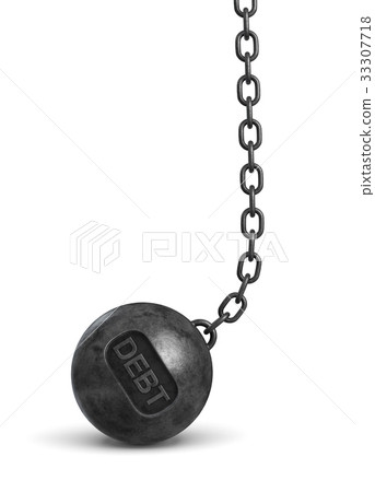 3d rendering of a heavy black wrecking ball with a 33307718