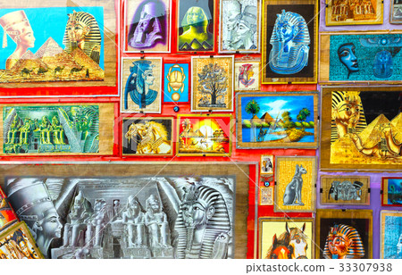 Various of papyrus with elements of egyptian 33307938