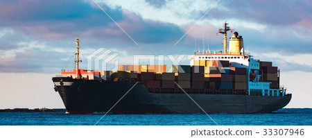 Black cargo ship 33307946