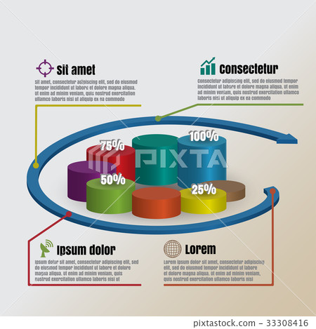 Circle Cylinder of business infographic 33308416