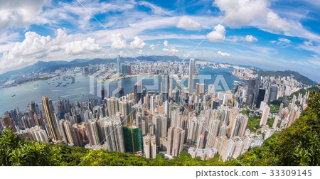Top view of Hong Kong city 33309145