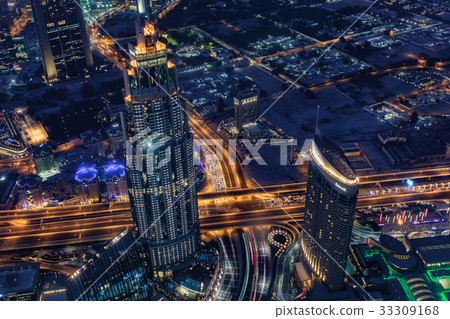 Dubai city seen from Burj Khalifa Dubai city seen from Burj Khalifa 33309168