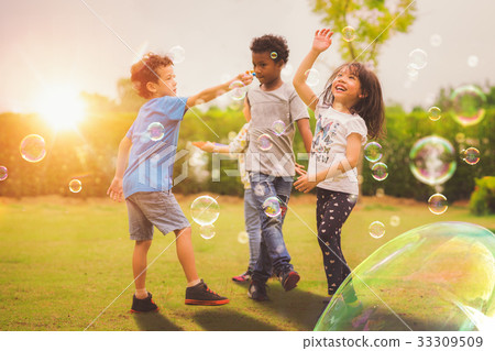Kid and friends in international pre school play Kid and friends in international pre school play 33309509