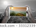 Travel concept, take photography fog and mountain  33312339