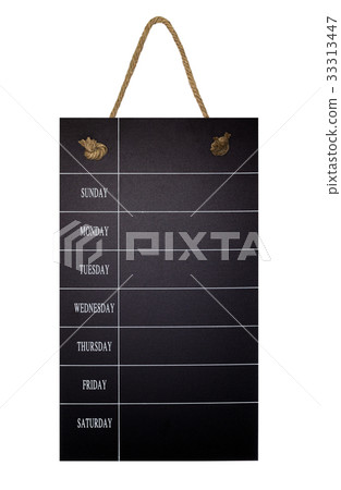 Weekly Calendar on chalkboard . 7 day plan 33313447