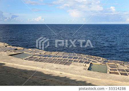 Salt evaporation ponds, Malta Salt evaporation ponds, Malta 33314286