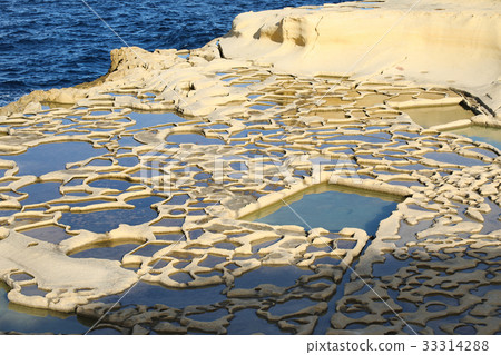 Salt evaporation ponds, Malta Salt evaporation ponds, Malta 33314288