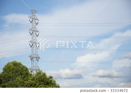 high voltage pole on the top of mountain, Nature high voltage pole on the top of mountain, Nature 33314672