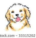 狗（狗）新年卡片插圖水墨畫_0005 33315202