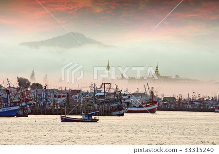 morning fishing boats village at Thailand morning fishing boats village at Thailand 33315240