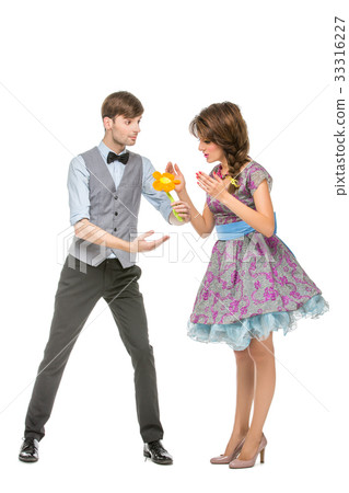 boy and girl looking like dolls 33316227