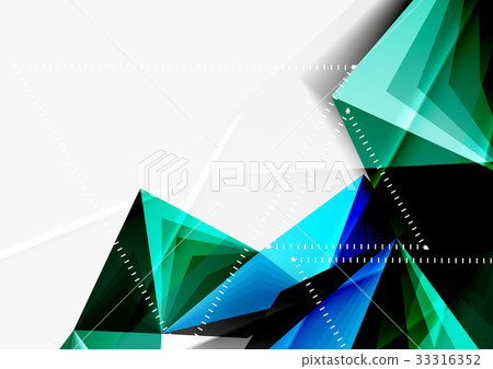 Vector low poly style 3d triangle line 33316352