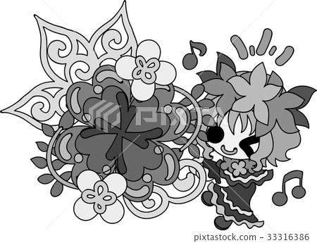 Clover jewelry and cute little girl illustration 33316386