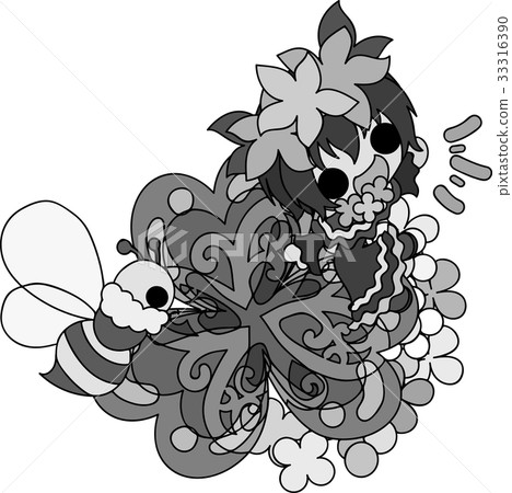 Clover jewelry and cute little girl illustration Clover jewelry and cute little girl illustration 33316390