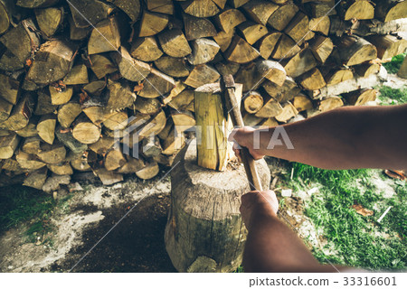 chopping wood first person view chopping wood first person view 33316601