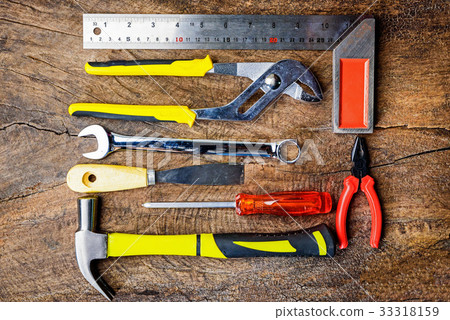Top view of Working construction tools,wrench, Top view of Working construction tools,wrench, 33318159