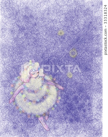 Ballerina girl purple background - Stock Illustration [33318324] - PIXTA